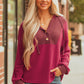 River Waffle Hooded Long Sleeve Top - Farnelli