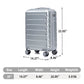 HouseOfZazla 20-inch silver ABS hard shell luggage with four spinner wheels