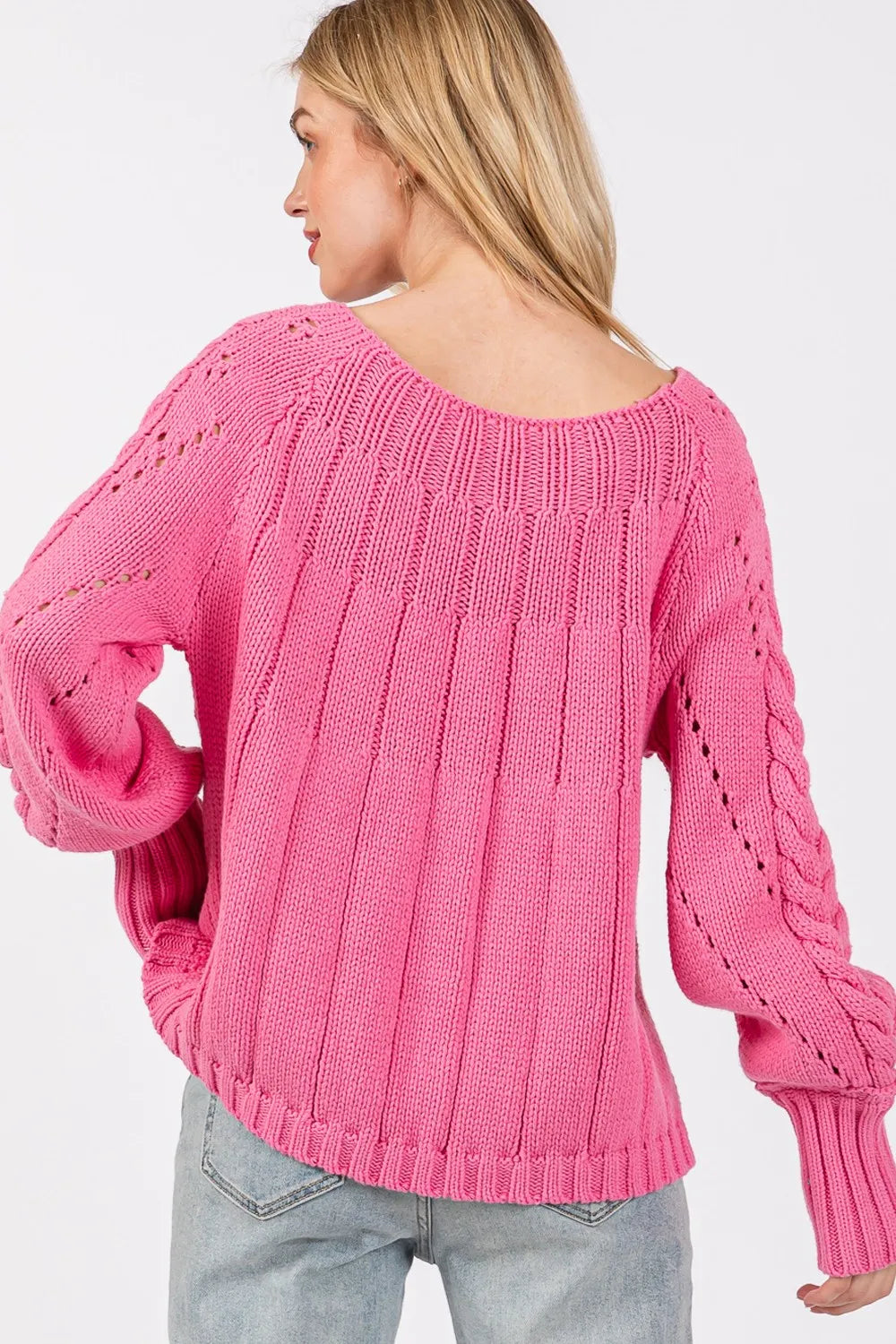 SAGE + FIG Cable-Knit Long Sleeve Sweater - Farnelli