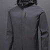 Men's Plus Size Zip Up Long Sleeve Hooded Jacket - Grey