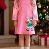 Children's Embroidered Long Sleeve Dress - Pink