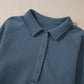 Collared Sweatshirt and High Waist Pants Active Set - Farnelli