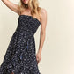 ADORA Smocked Floral Tube Dress with Pockets - Farnelli
