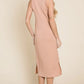 BOMBOM Ribbed Knit Sleeveless Midi Dress - Farnelli