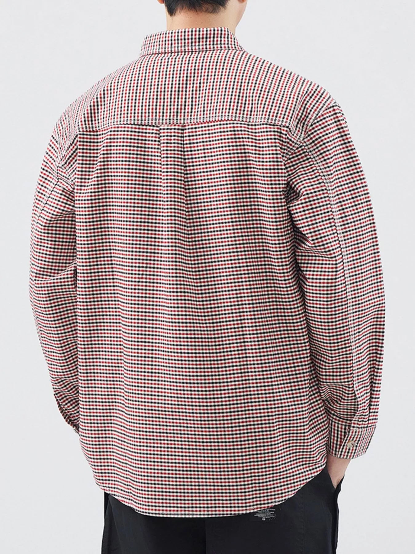 Men's Plus Size Plaid Button Up Long Sleeve Shirt - Farnelli