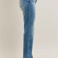 Judy Blue Full Size High Waist Vintage Wash Front Seam & Slit Straight Plus Size - Farnelli