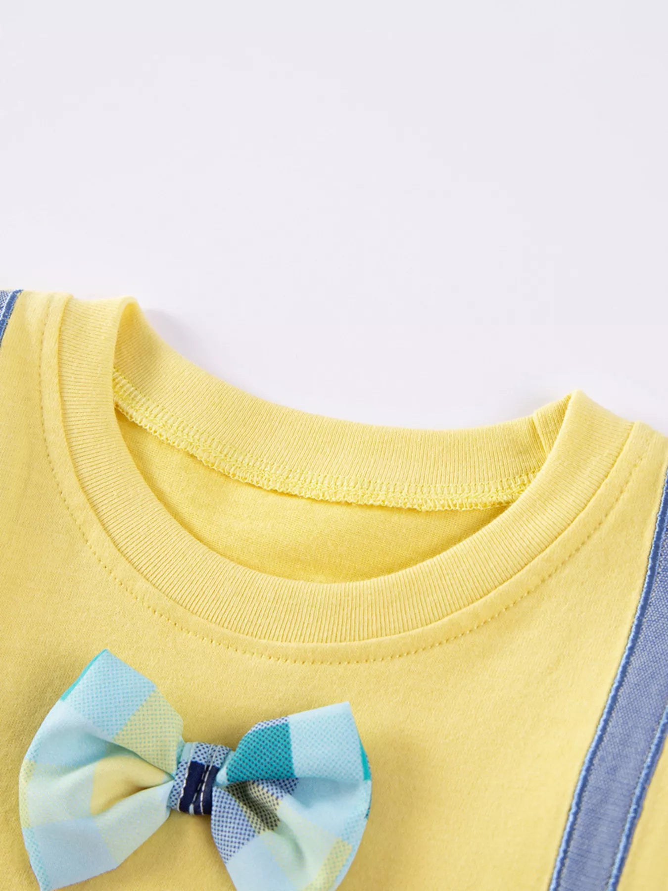 Children's Bow Embroidered Round Neck T-Shirt - Farnelli