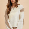 Annie Wear Color Block Drop Shoulder Sweater - Taupe Combo