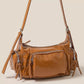 Fame Glossy Faux Leather Multi Pocket Hand Bag - Farnelli