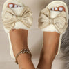 Bow Open Toe Slippers - Ivory