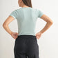 MONO B Essential Micro-ribbed Cropped Athleisure Tee - Farnelli