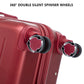 HouseOfZazla 3-piece spinner luggage set with combination locks, shown in multiple sizes