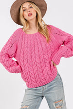 SAGE + FIG Cable-Knit Long Sleeve Sweater - Farnelli