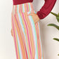 Double Take Striped Smocked Waist Pants with Pockets - Farnelli