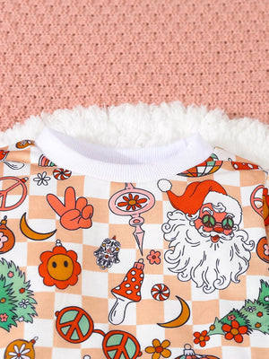 Children's Christmas Santa Print Long Sleeve Set - Farnelli