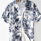 Men's Printed Button Up Short Sleeve Shirt - Farnelli