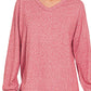 Zenana Soft Melange Long Sleeve Tee & Pants Set - Farnelli
