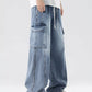Men's Plus Size Wash Wide Leg Cargo Jeans - Farnelli