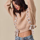 SO ME Checkered Plaid Tape Lace Up Ribbed Sweater - Farnelli