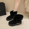 Round Toe Platform Boots - Black