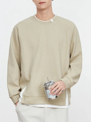Men's Plus Size Contrast Crew Neck Sweatshirt - Farnelli