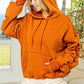 BiBi Ruched Long Sleeve Washed Fleece Hoodie - Farnelli