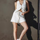 Flying Tomato Call My Lovely Shorts in white, casual denim shorts with a relaxed fit and stylish design.