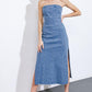 YOU'RE THRIVING DENIM MIDI DRESS