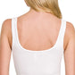Zenana Seamless Split Neck Bra Tank Top - Farnelli