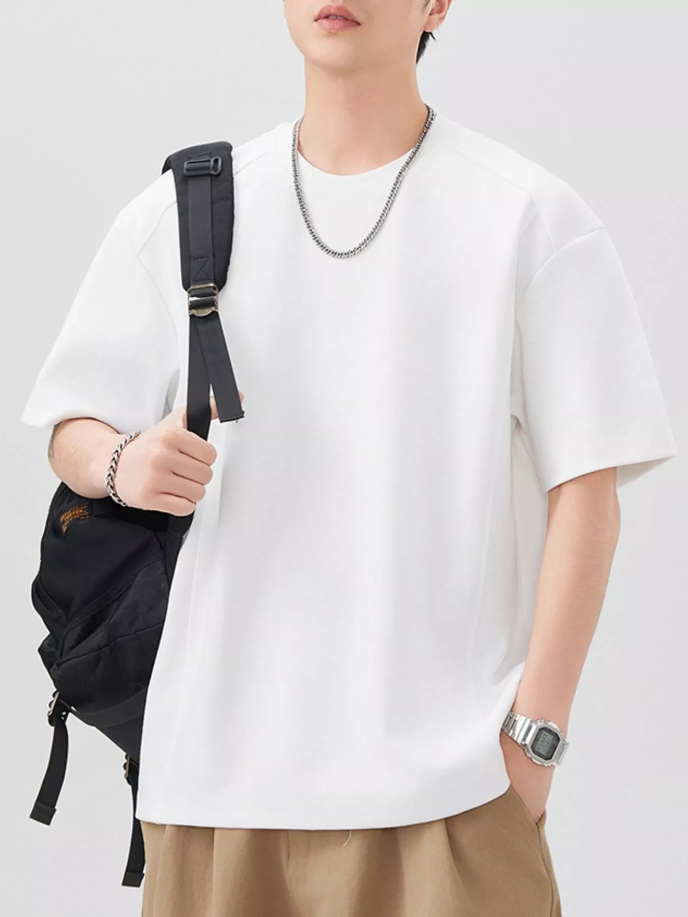 Men's Plus Size Round Neck Short Sleeve T-Shirt - Farnelli