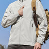 Men's Plus Size Zip Up Lightweight Windproof Outdoor Jacket - Off-white