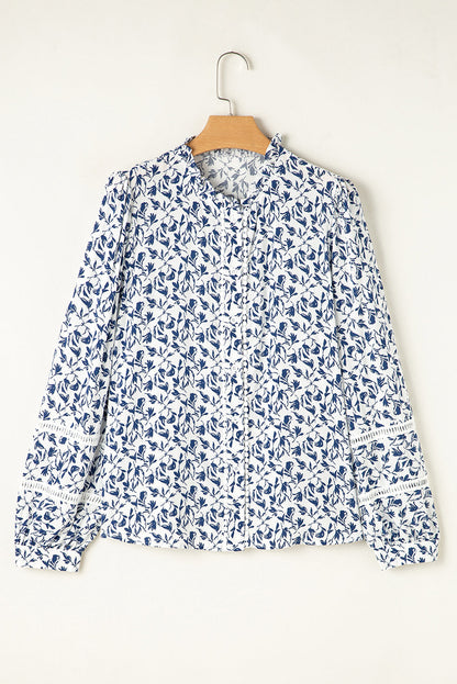 Melanie Lace Floral Puff Sleeve Top - Farnelli