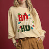 Umgee HO Applique French Terry Sweatshirt - Cream