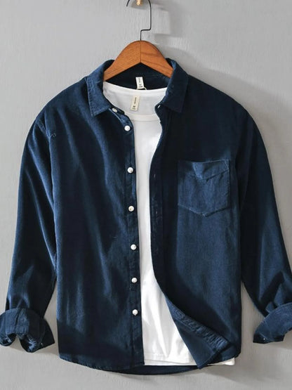 Men's Plus Size Button Up Long Sleeve Shirt - Farnelli