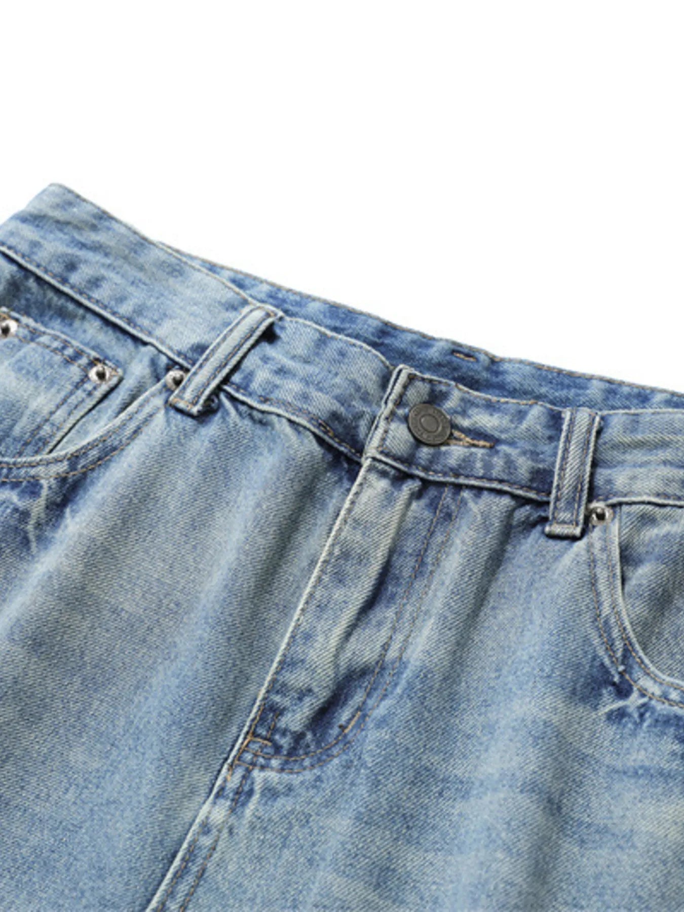 Men's Washed Wide Leg Denim Shorts - Farnelli