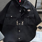 Men's Plus Size Waffle Texture Button Up Shirt - Farnelli