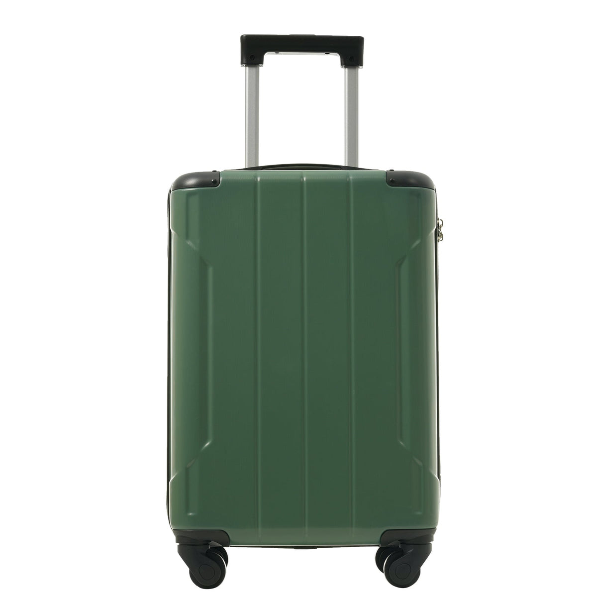 HouseOfZazla 20-inch black hardshell carry-on luggage with four spinner wheels
