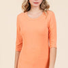 Mittoshop Round Neck Half Sleeve T-Shirt - Apricot