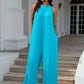Double Take Full Size Tie Back Cutout Sleeveless Jumpsuit - Farnelli