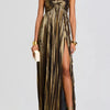 Split Sweetheart Neck Tube Maxi Dress - Khaki