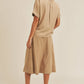 MABLE Short Sleeve Top and Button Down Midi Skirt Set - Farnelli