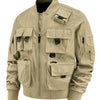 Men's Plus Size Multi-Pocket Tactical Bomber Jacket - Khaki
