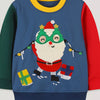 Children's Santa Applique Christmas Sweatshirt - Navy