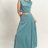 HYFVE Sleeveless Top and Maxi Skirt Set - DUSTY BLUE