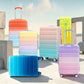 HouseOfZazla 3-piece hard case luggage set in blue and yellow with spinner wheels
