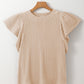 Brynn Textured Flutter Sleeve Top - Farnelli