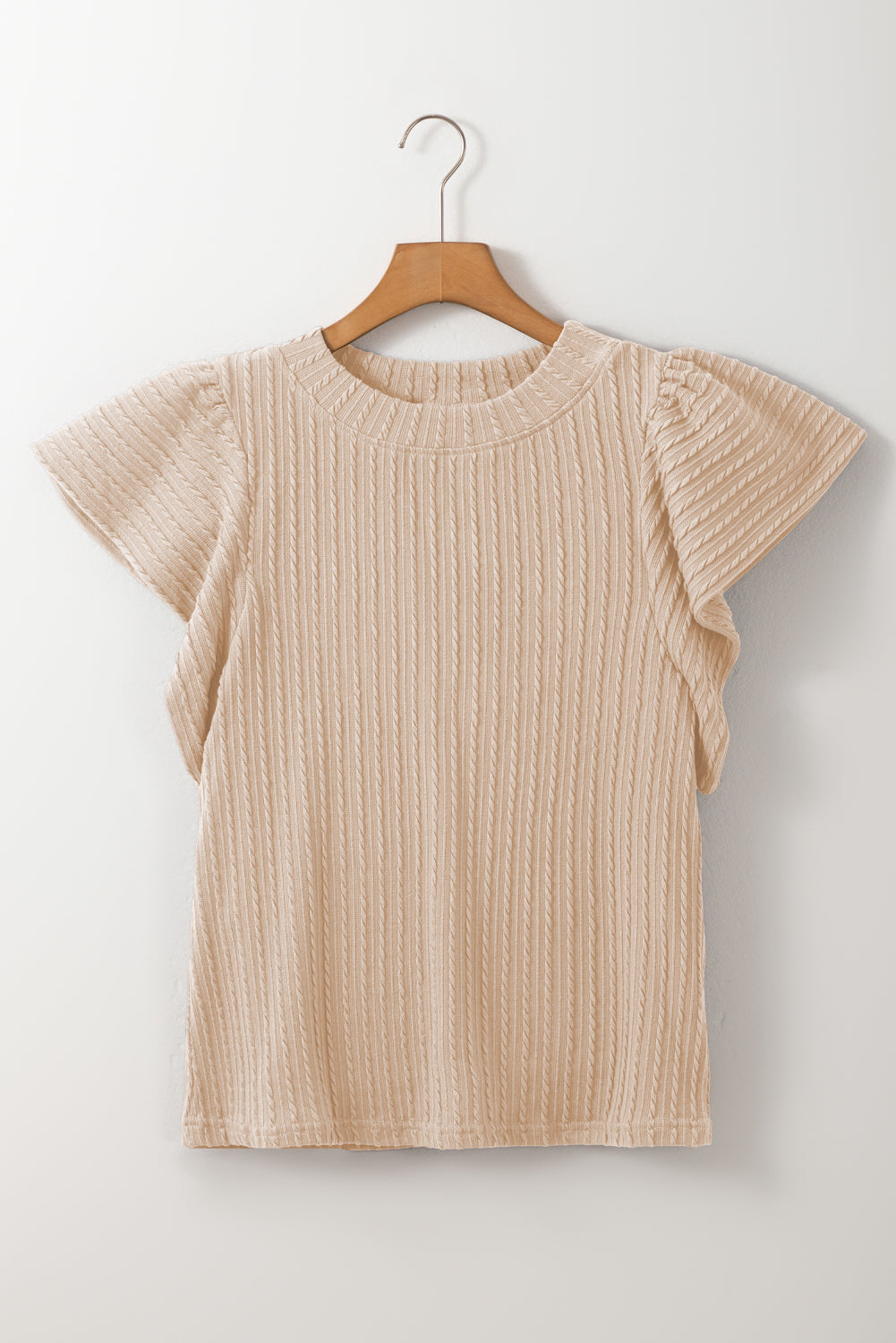 Brynn Textured Flutter Sleeve Top - Farnelli