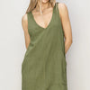 HYFVE V-Neck Sleeveless Romper with Pockets - Moss