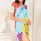 Shiny Tie-Dye V-Neck Twisted Dress - Farnelli