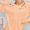 BiBi Triblend with Laser Cut Detailed T-Shirt - PEACH